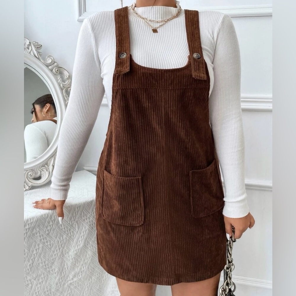 Brown Overall Dress